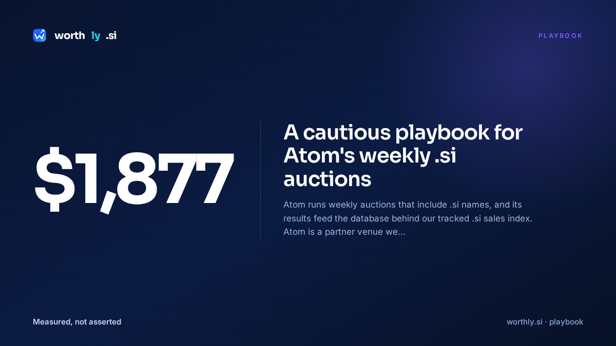 A cautious playbook for Atom's weekly .si auctions
